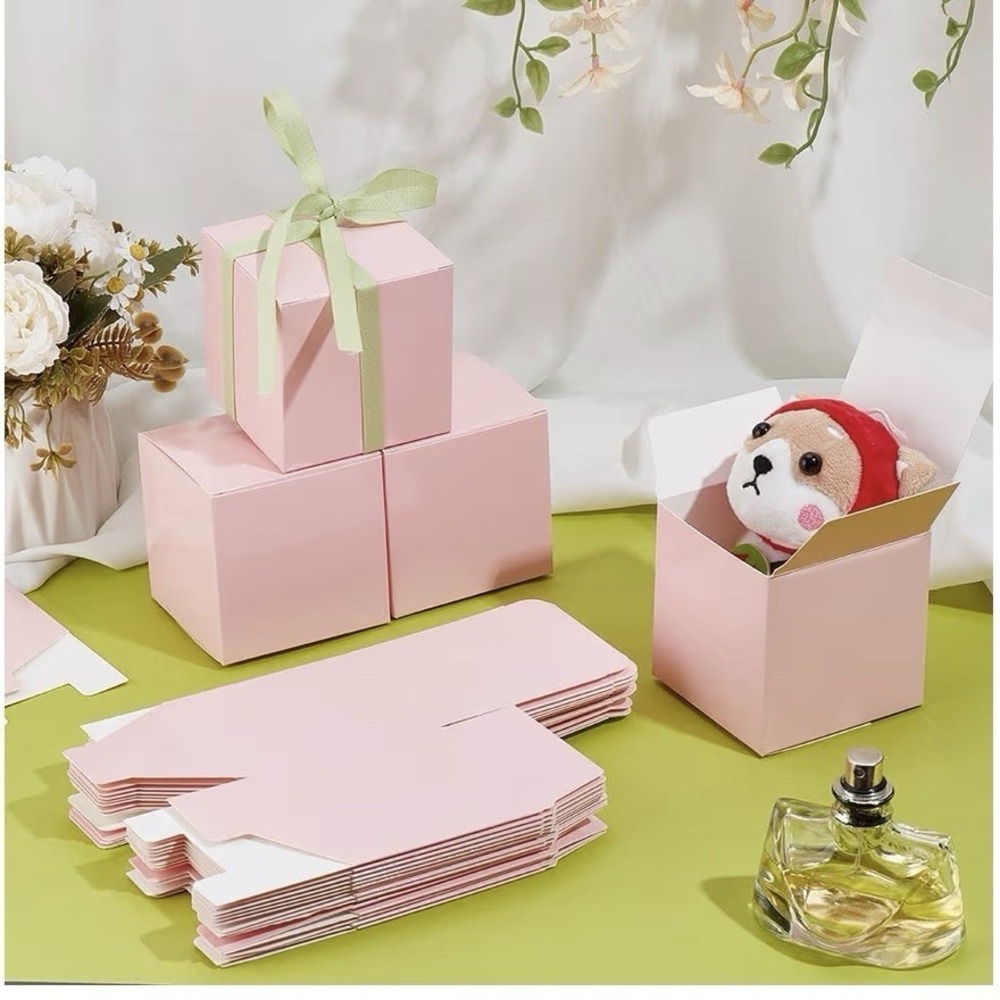 Small Gift Boxes 50 Pack 3.5x3.5x2.7inches Pink Gift‎ Boxes with Lids for Gifts